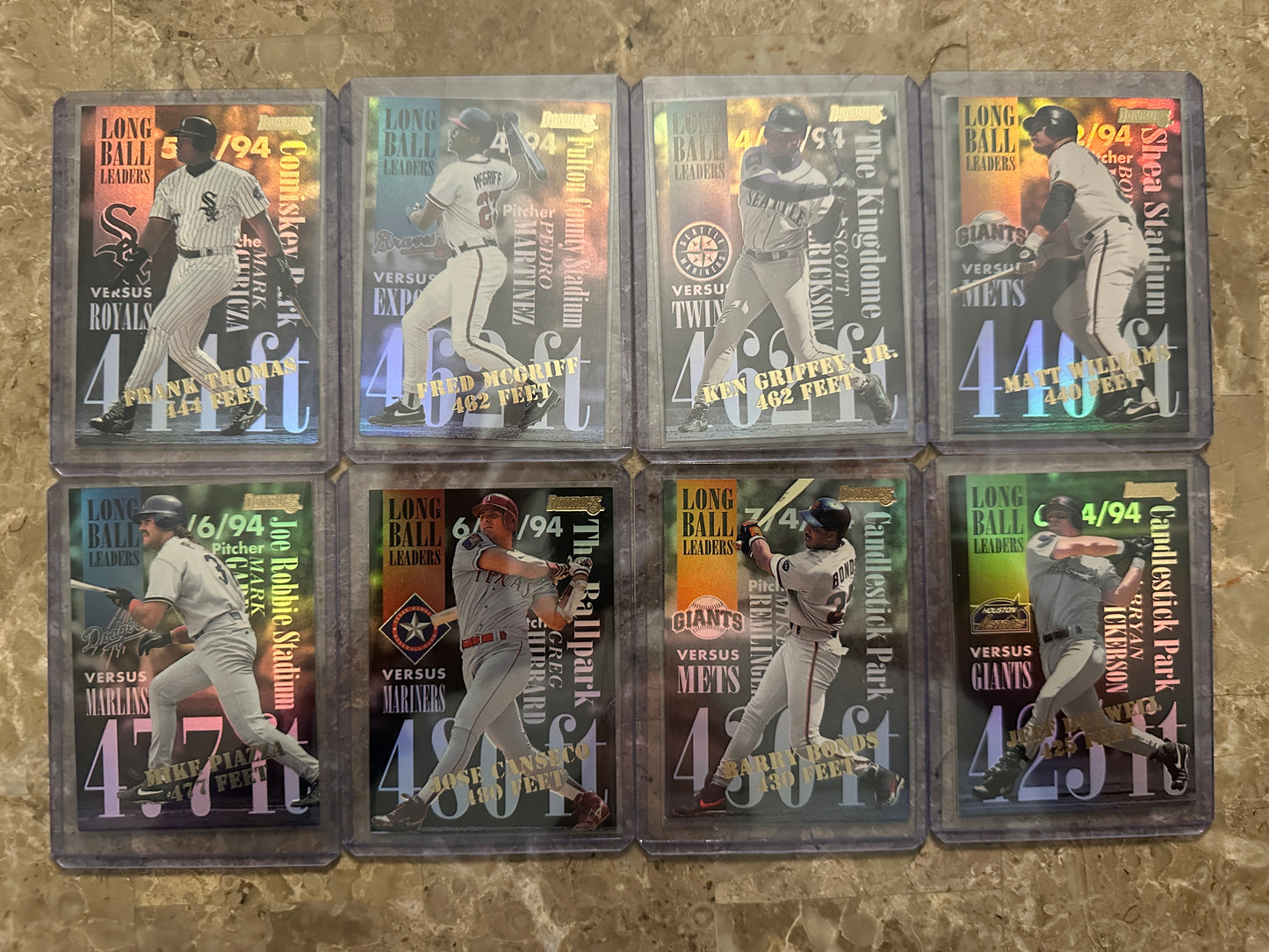 1995 Donruss Long Ball Leaders (8 card set) - Higher grade