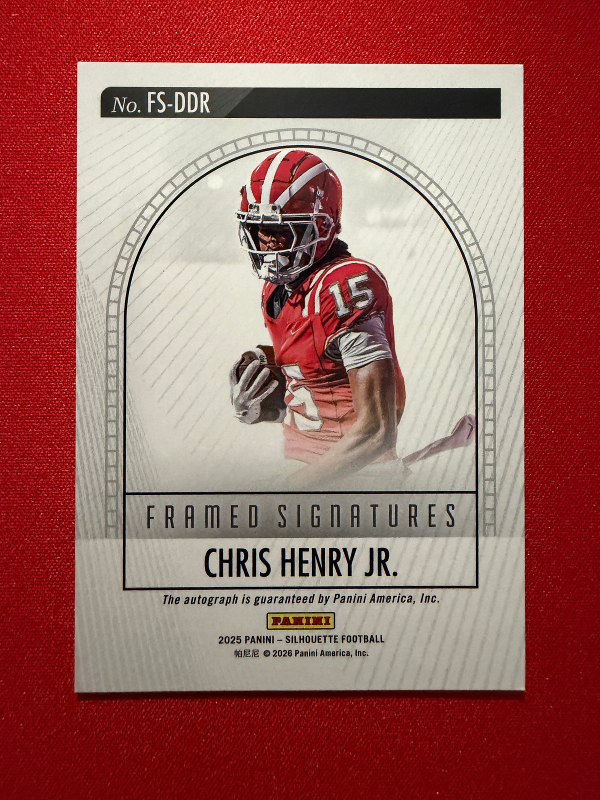 Chris Henry Jr. 2025 Panini Silhouette Football Framed Autographs Silver /199