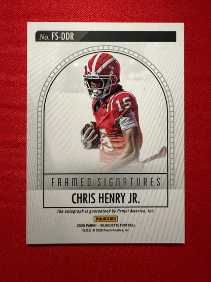 Chris Henry Jr. 2025 Panini Silhouette Football Framed Autographs Silver /199