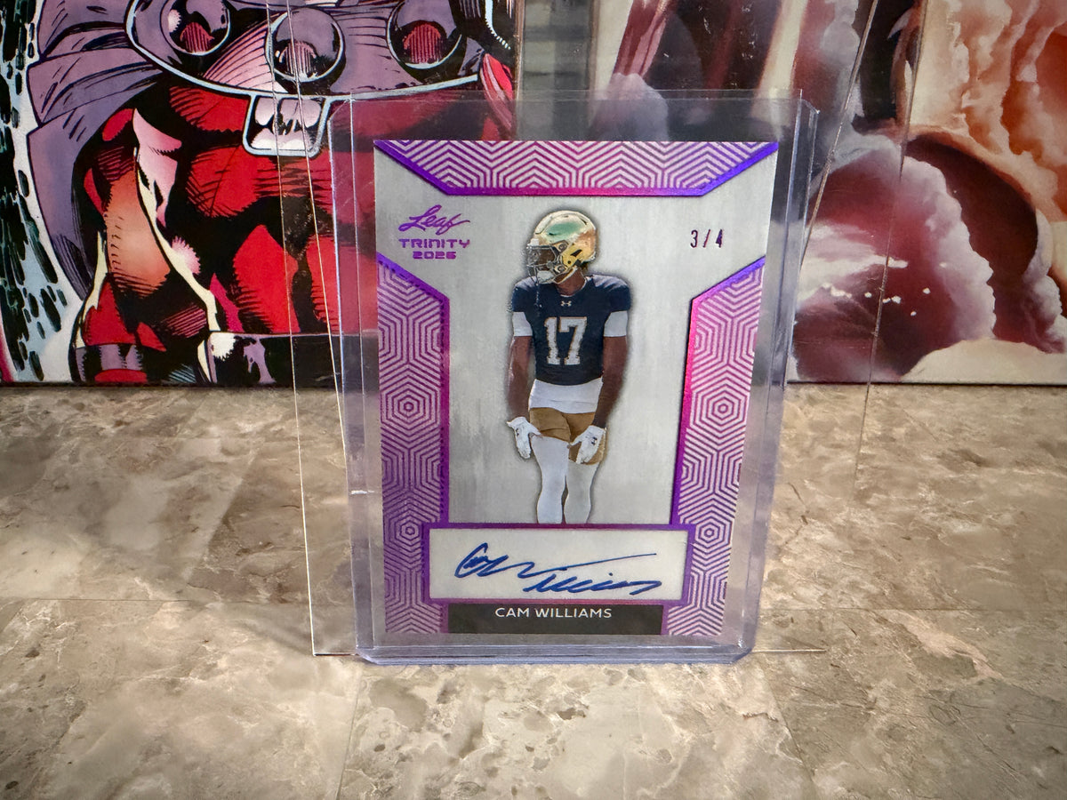 Cam Williams 2026 Leaf Trinity Football Base Auto Pink /4