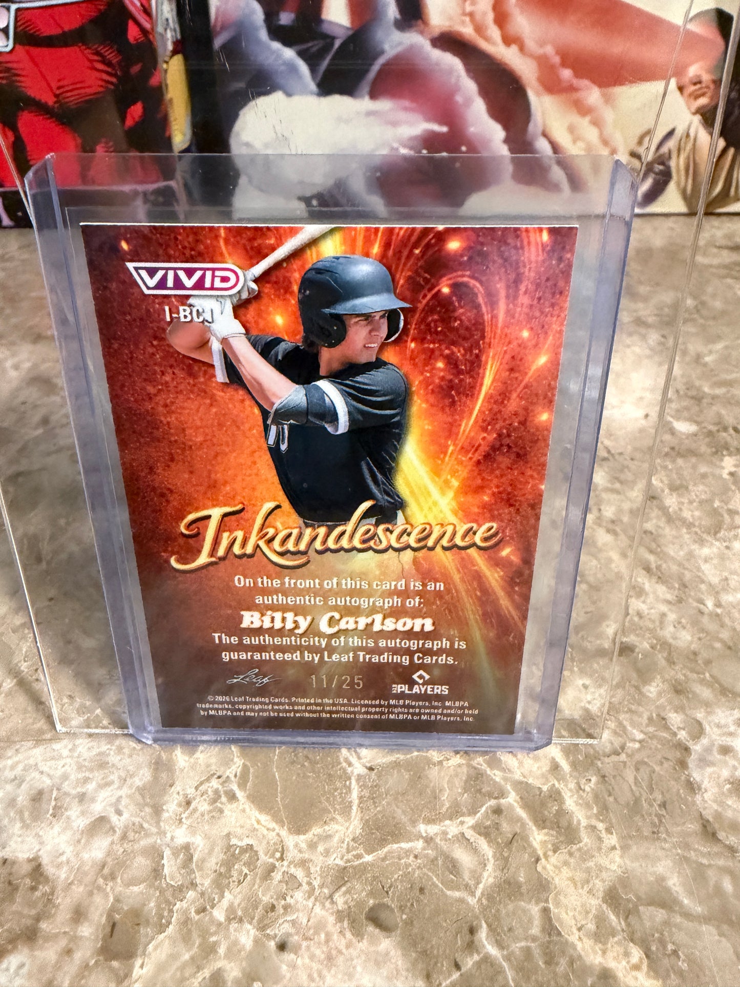 2026 Leaf Vivid Baseball Inkadescence Techno-Foil Teal Billy Carlson Autograph 11/25