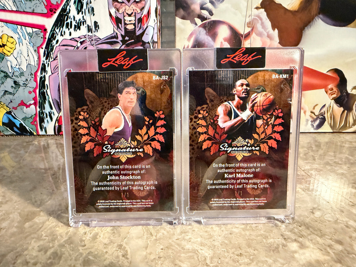 Karl Malone John Stockton 2026 Leaf Signature Series Sports Base Auto 1/1 Lot