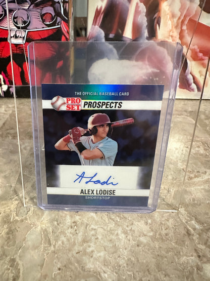 Alex Lodise 2026 Leaf Pro Set 1990 Mini Blue Prismatic 1/1 Autograph
