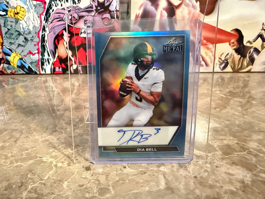 2026 Leaf Metal Football Dia Bell Base Platinum Auto 1/8 Bookend