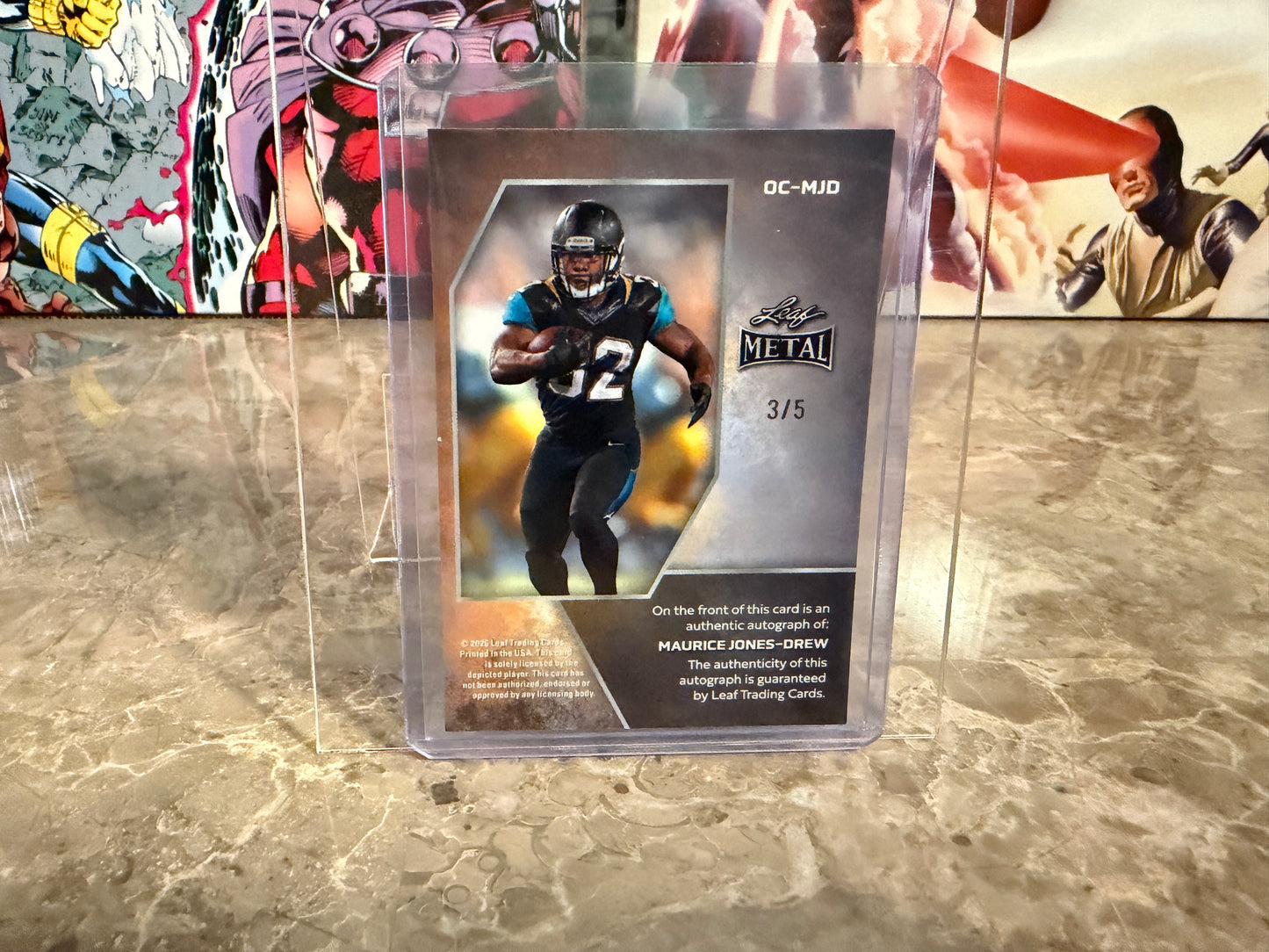Maurice Jones-Drew 2026 Leaf Metal Football On-Card Auto Pink Prismatic /5