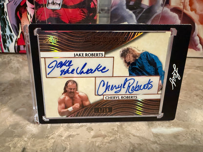 Jake The Snake Roberts Cheryl 2026 Leaf Ultimate Sports 2 Dual Auto 1/15 Bookend
