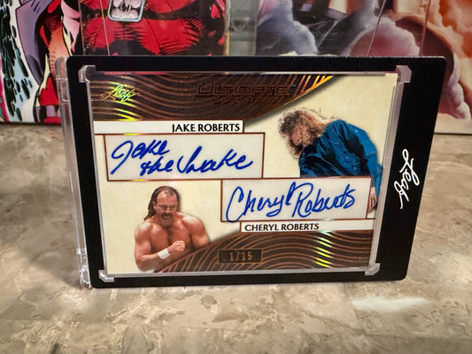 Jake The Snake Roberts Cheryl 2026 Leaf Ultimate Sports 2 Dual Auto 1/15 Bookend
