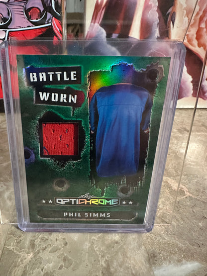 2026 Leaf Optichrome Phil Simms BATTLE WORN GAME USED PATCH /3 Giants MVP
