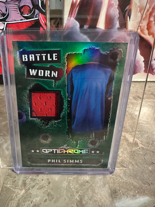 2026 Leaf Optichrome Phil Simms BATTLE WORN GAME USED PATCH /3 Giants MVP