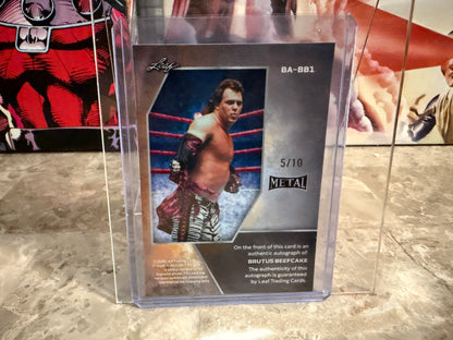 Brutus Beefcake 2026 Leaf Metal Ring Kings Base Auto Silver /10