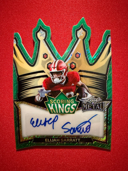 2026 Leaf Metal Football Elijah Sarratt Scoring Kings Auto Green Shimmer /3
