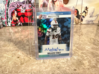 Malachi Toney 2026 Leaf Pro Set Metal Football 1990 Auto Platinum /8