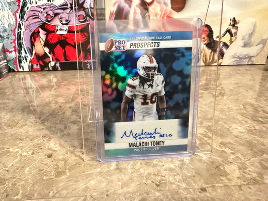 Malachi Toney 2026 Leaf Pro Set Metal Football 1990 Auto Platinum /8