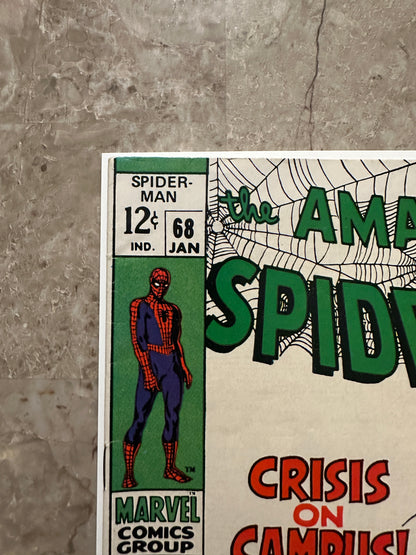 Amazing Spider-Man #68 FN+ 6.5 (1969 Marvel Comics) - White cover