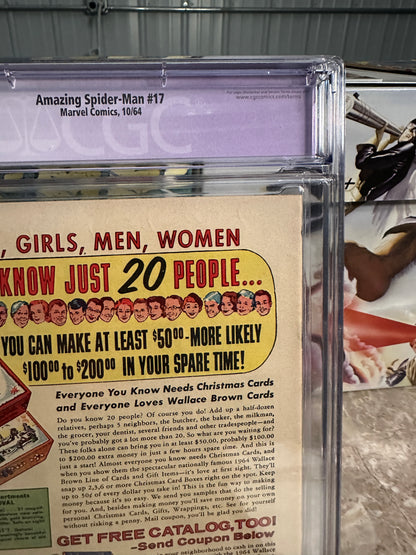 Amazing Spider-Man #17 CGC 9.0 Restored (1964 Marvel) - Brand New Case