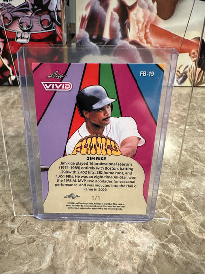 Jim Rice 2026 Leaf Vivid Baseball Funky Yellow One-of-One