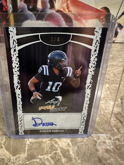 Darian Mensah 2026 Leaf Paydirt Football Base Purple Autograph 1/4