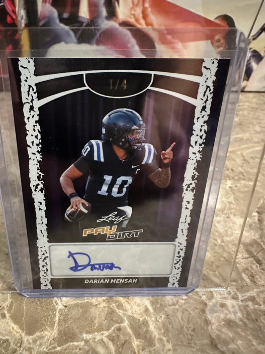 Darian Mensah 2026 Leaf Paydirt Football Base Purple Autograph 1/4