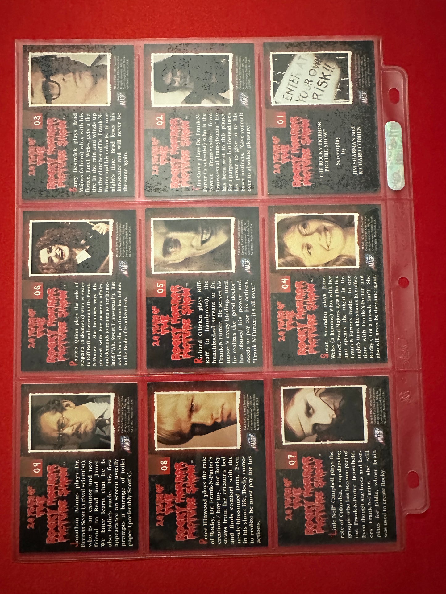 1995 Rocky Horror Picture Show Trading Card Set (90 cards)