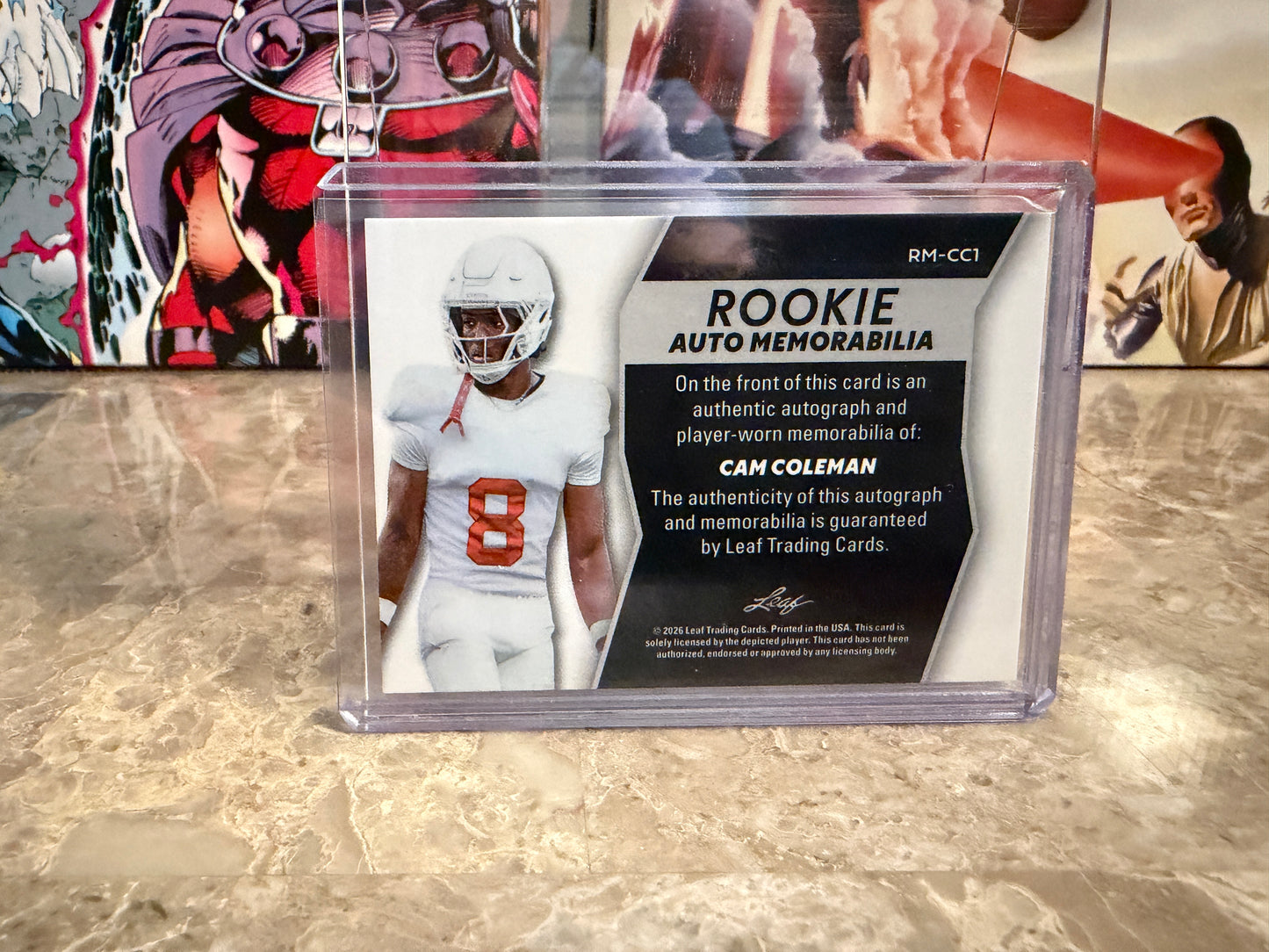 Cam Coleman 2026 Leaf Trinity Rookie Auto Memorabilia Multicolor Patch /10