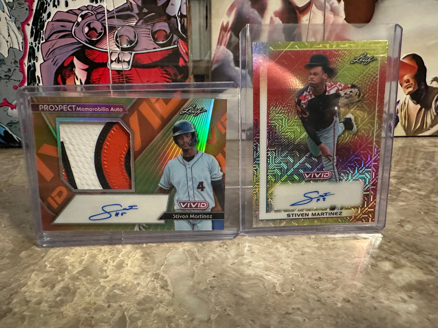 Stiven Martinez 2026 Leaf Vivid Patch AUTO /10 & 1/1 Yellow Techno Foil LOT
