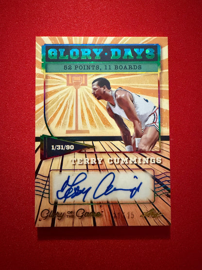 Terry Cummings 2025 Leaf Glory of the Game Glory Days Rainbow Auto /15
