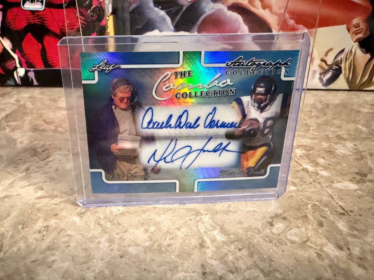 Marshall Faulk Dick Vermeil 2026 Leaf Autograph Collection Combo Dual Auto 1/1