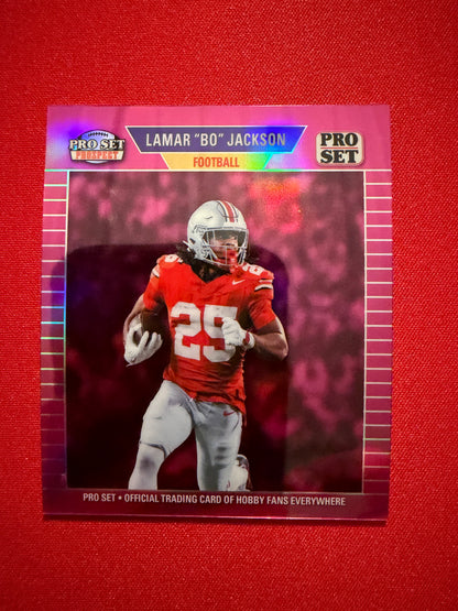 Lamar "Bo" Jackson 2026 Leaf Pro Set Metal Football 1989 Mini Pink 1/4 Bookend