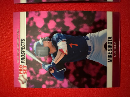2026 Leaf Pro Set 1990 Pink Prismatic Auto Mike Sirota 2-Card Prospect Lot