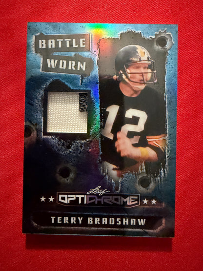 2026 Leaf Optichrome Terry Bradshaw Battle Worn Platinum Multicolor Game-Used /8