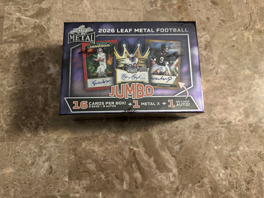 2026 Leaf Metal Football Jumbo Hobby Box - In Hand, Ships Now