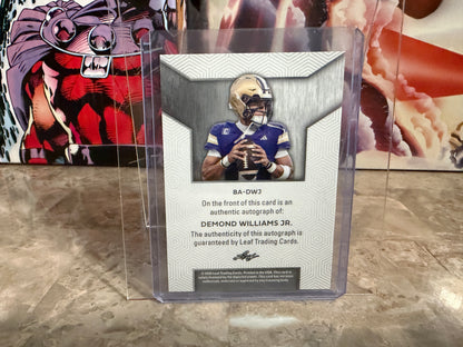 Demond Williams Jr. 2026 Leaf Trinity Football Base Auto Black Silver 1/1