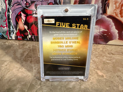 Shaq Yao Ewing Robinson Malone 2026 Leaf Ultimate Sports 5 Star Game-Used