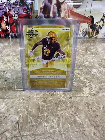 2025 Leaf Trinity JORDYN TYSON Auto /75 - #8 OVERALL PICK - New Orleans Saints