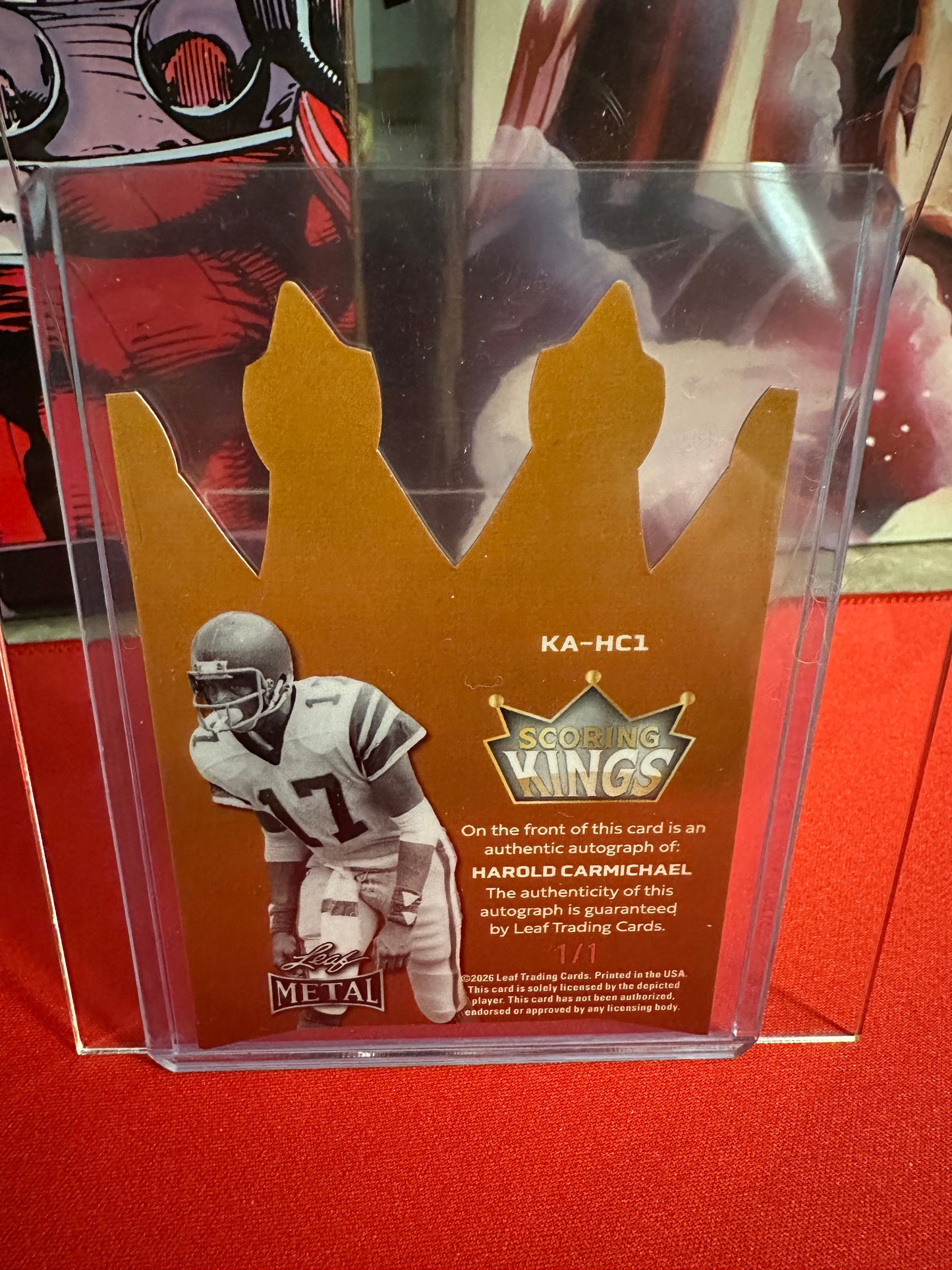 Harold Carmichael 1/1 Auto 2026 Leaf Metal Scoring Kings Die-Cut HOF 🔥