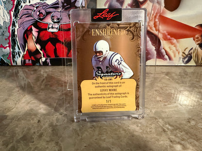 Lenny Moore 2026 Leaf Signature Series Enshrined Auto Blue Prismatic 1/1
