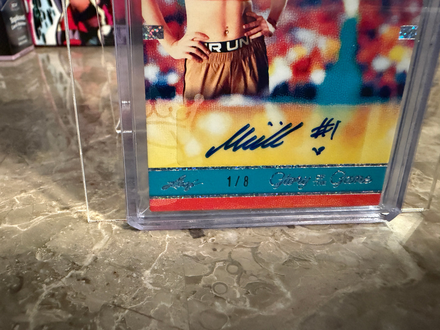 Nika Muhl 2025 Leaf Glory of the Game Basketball Court Queens Auto Holo Dots 1/8