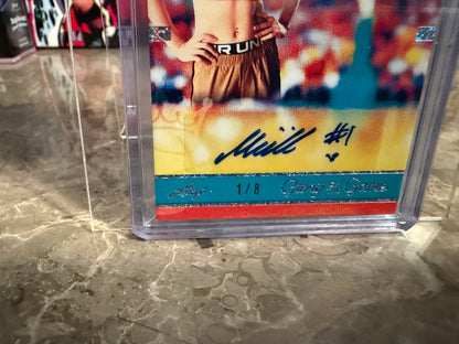Nika Muhl 2025 Leaf Glory of the Game Basketball Court Queens Auto Holo Dots 1/8