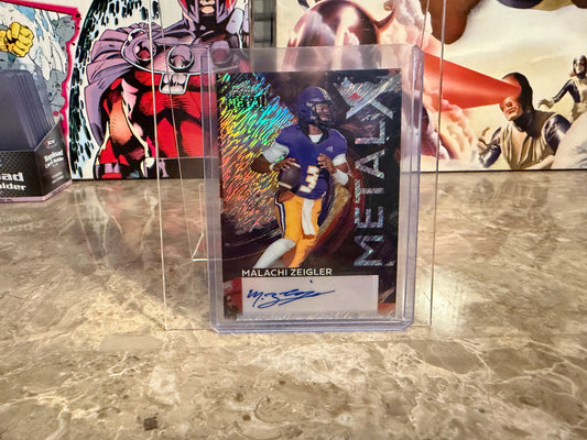 Malachi Ziegler 2026 Leaf Metal Football Metal X Auto Silver Shimmer 1/1
