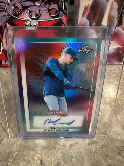 Ethan Conrad 2026 Leaf Vivid Teal Auto /35 Chicago Cubs 1st Round Pick