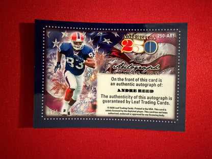 Andre Reed 2026 Leaf Autograph Collection America 250 Red Color Match 1/1