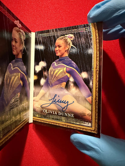 2026 Leaf Art of Sport Olivia Livvy Dunne Diptych Auto Booklet Sparkle /6