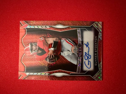 Gunner Stockton 2026 Leaf Trinity Football Metal Auto Orange Shimmer /40