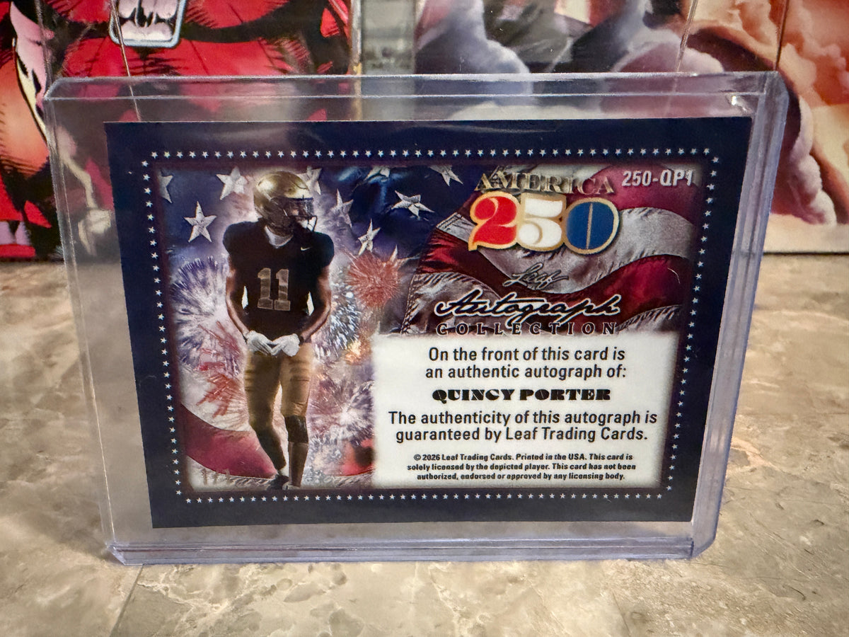 Quincy Porter 2026 Leaf Autograph Collection America 250 Auto White Lava 1/1