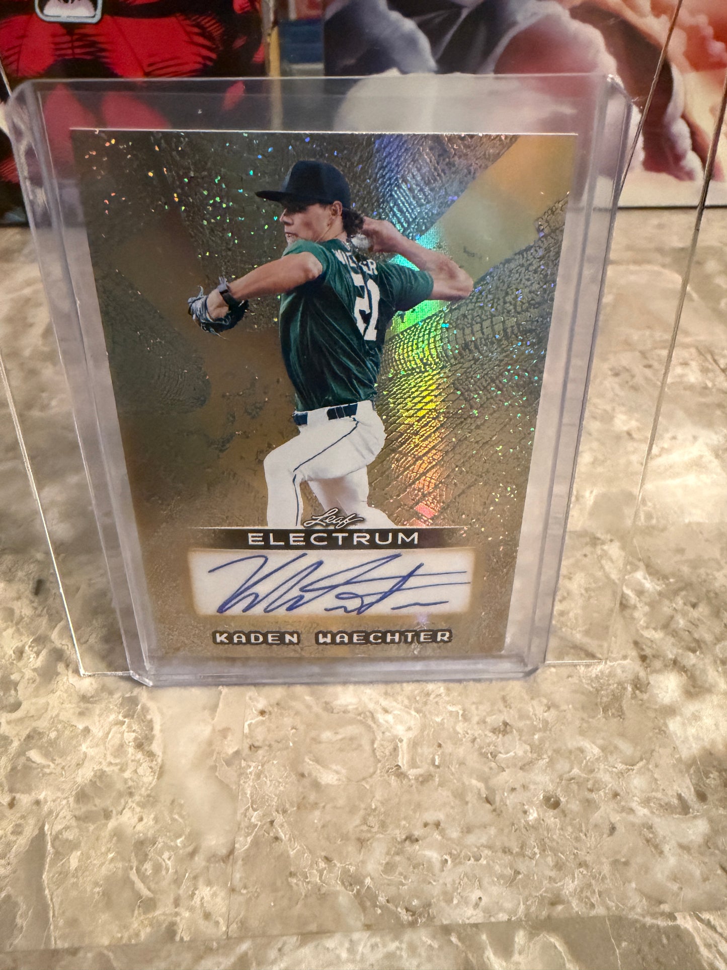 Kaden Waechter 2026 Leaf Electrum Baseball Base Autograph Gold Techno Foil 1/1