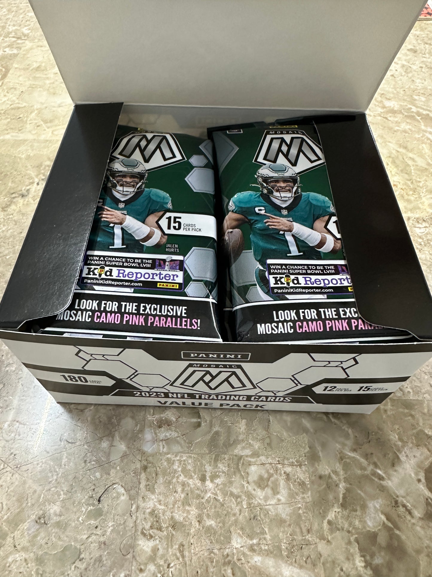 2023 Panini Mosaic Football NFL Value Fat Cello Box - 12 Factory Sealed Packs