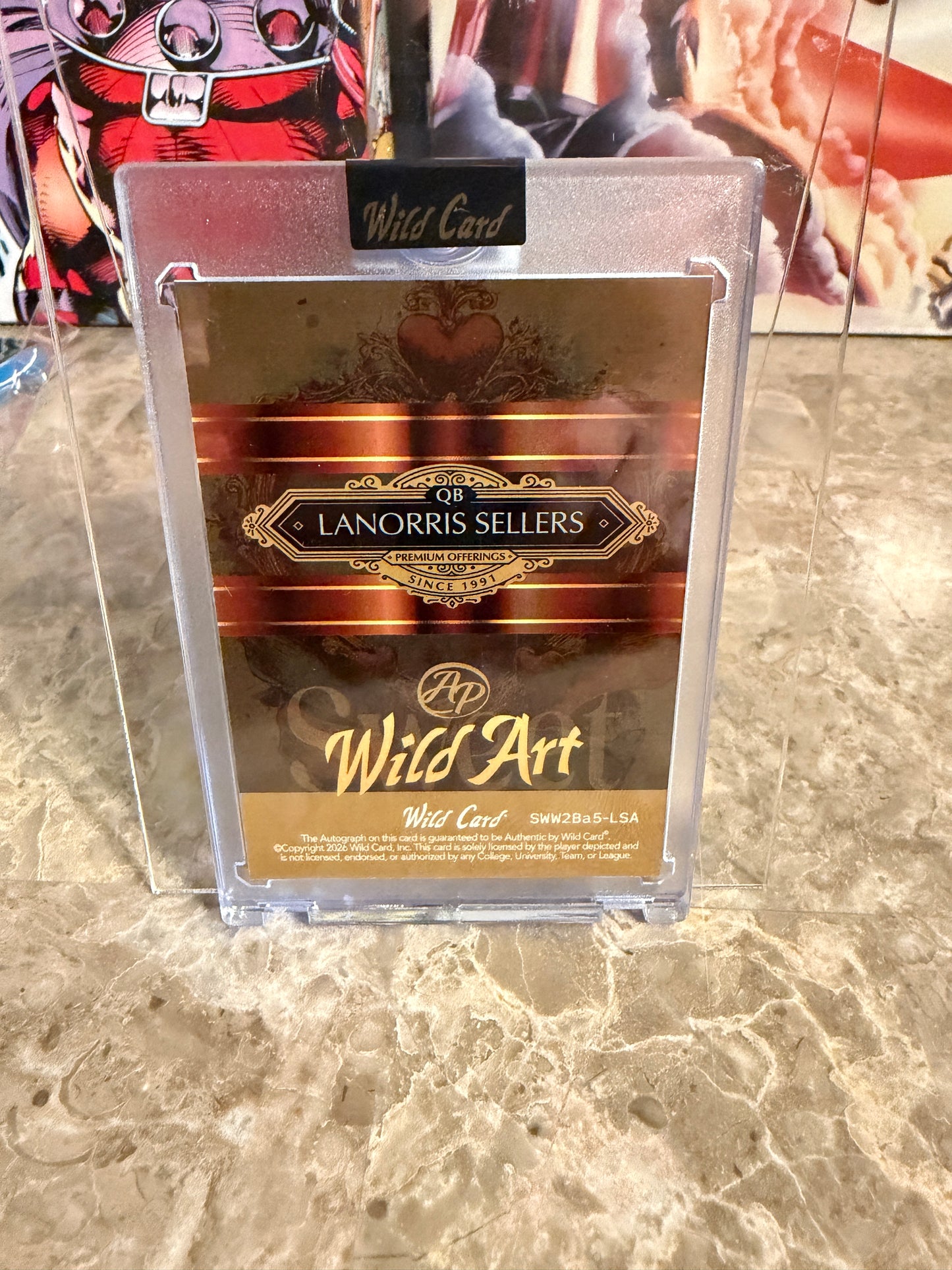 LaNorris Sellers 2026 Wild Card Wild Art 1/1 Auto 2-Card Lot