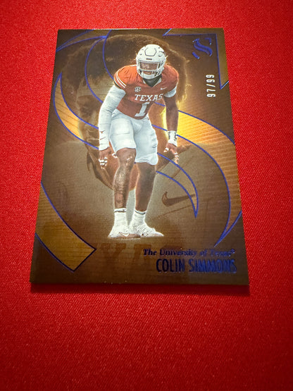 Colin Simmons 2025 Panini Silhouette Football Base Blue /99 #30