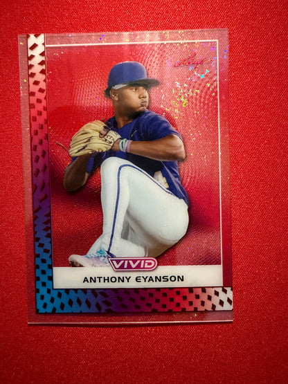 2026 Leaf Vivid Baseball Anthony Eyanson Clear Base Parallel Red Stardust 1/1