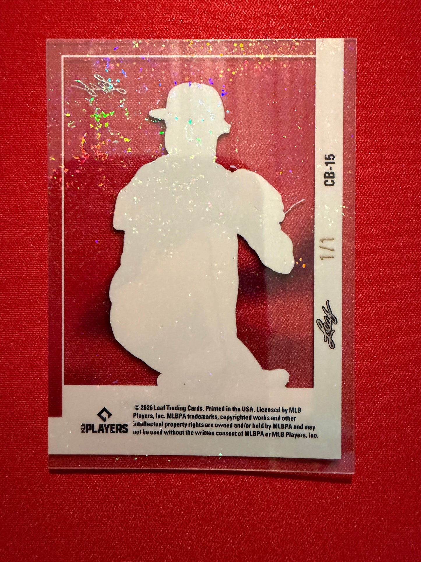 2026 Leaf Vivid Baseball Anthony Eyanson Clear Base Parallel Red Stardust 1/1